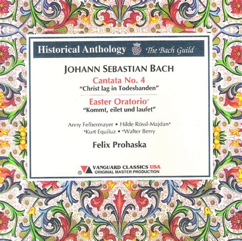 Felix Prohaska Bach Cantatas Other Vocal Works Discography