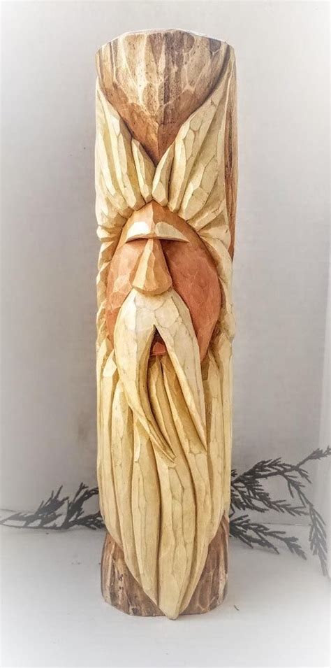 Carved Wood Spirit Etsy Holz Schnitzen Holzschnitzkunst Schnitzen