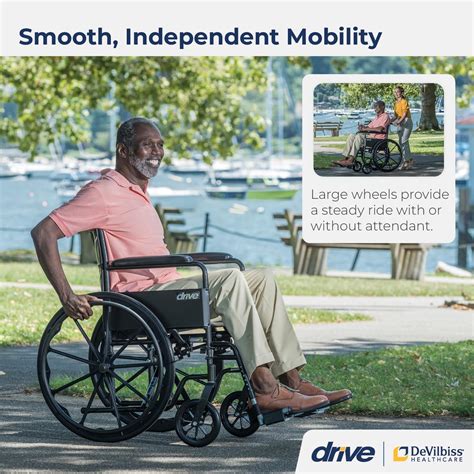 Drive Medical SSP118FA SF Silver Sport 1 Folding Transport Wheelchair