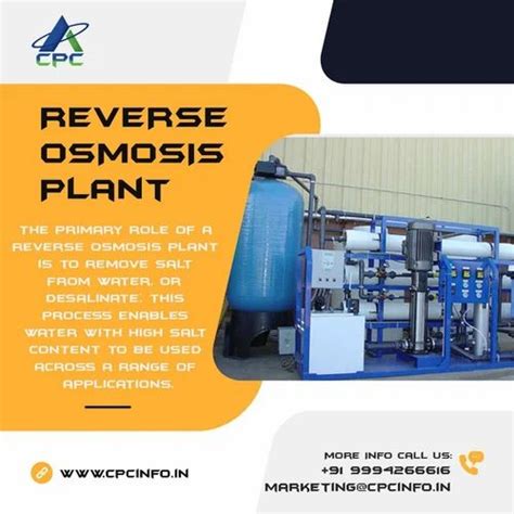 100 LPH Reverse Osmosis Equipment Stainless Steel At Rs 300000 In Chennai