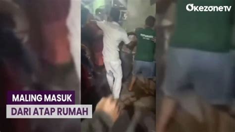 Kepergok Hendak Maling Dari Atap Rumah Pria Ini Dikeroyok Warga