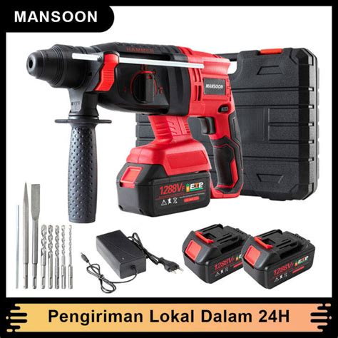 MANSOON Rotary Hammer Mesin Bor Beton Jack Hammer Drill Impact Bor Palu