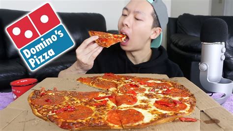 Dominos Pizza Mukbang Cheesy Garlic Pepperoni PO Box Unboxing