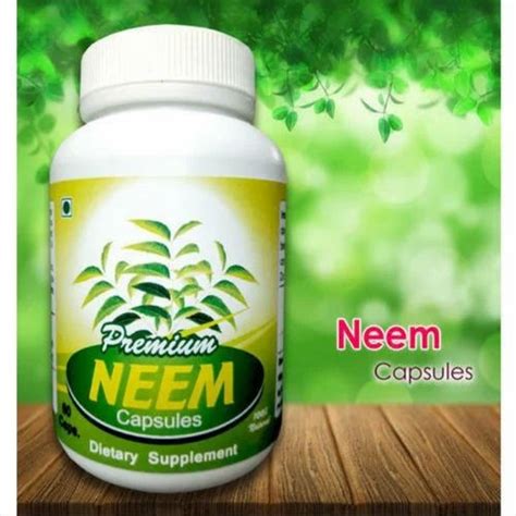 Herbal Neem Capsules Treatment Immunity Boost Packaging Type Bottle