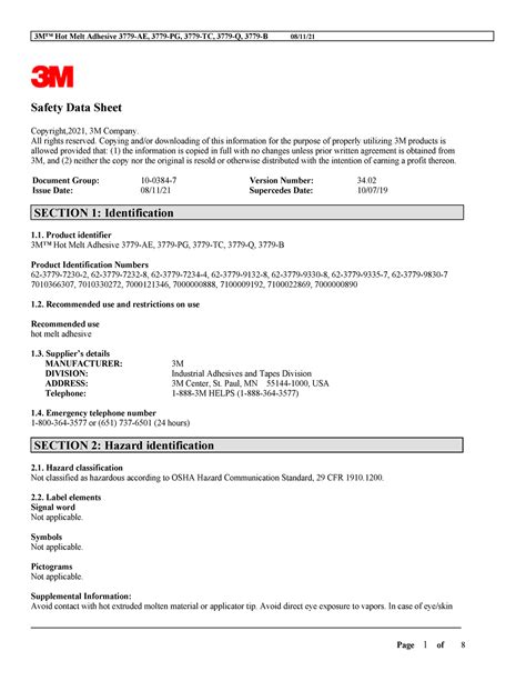 3M Hot Melt Adhesive 3779 AE 3779 PG 3779 TC 3779 Q 3779 B Studocu