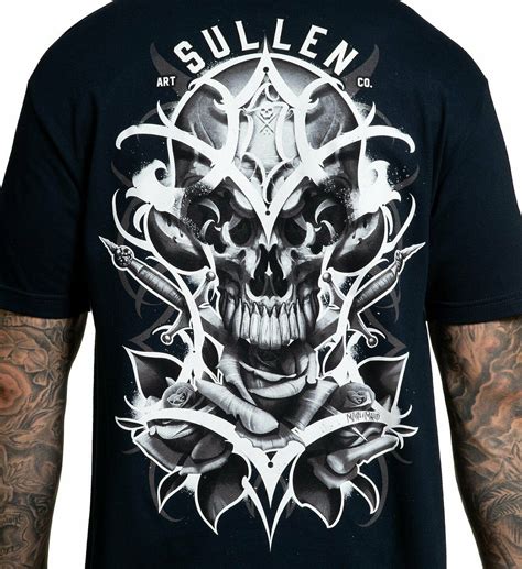 Sullen Amp Art Tattoos Artist Skull Dagger Roses Flowers Urban T Shirt