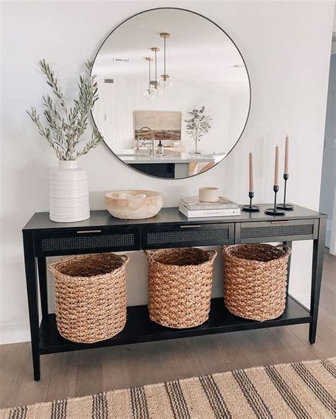 Woven Drawer Console Table Black Curated On LTK Home Interior