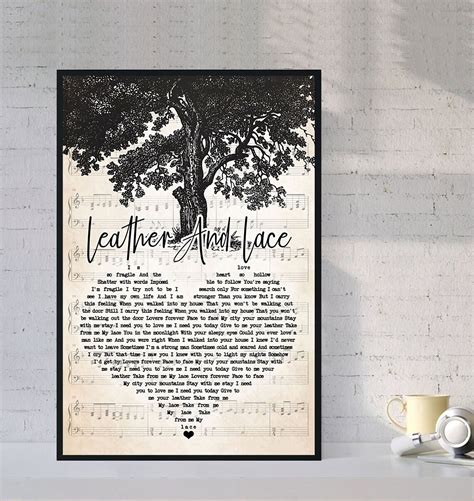 Stevie Nicks Leather And Lace Lyrics Poster Best T Ever Etsy