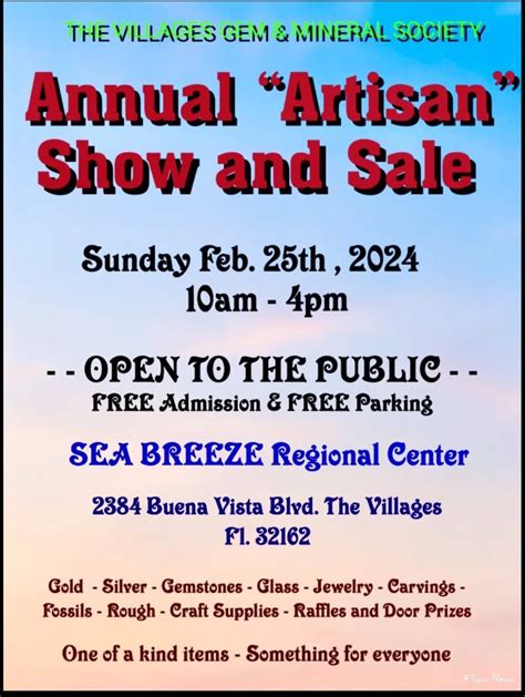 2024 Annual Artisan Show Coming Soon The Villages Gem And Mineral