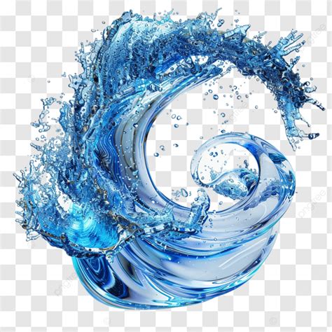 Blue Wave Splashing In Water On White Backdrop Blue Wave Water Splash