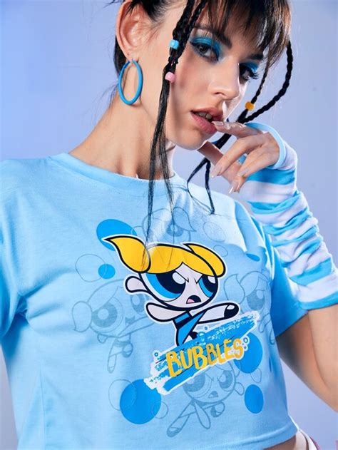 Is That The New The Powerpuff Girls Romwe Cartoon Graphic Crop Tee