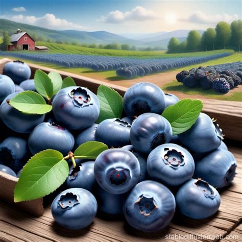 Blueberry Farm Advertising Brochure Rustic Charm Stable Diffusion En