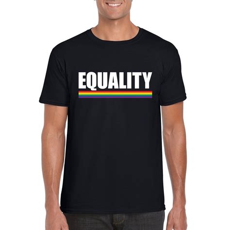 Gay Pride Homo Shirt Zwart Equality Heren Bestellen Shoppartners Nl