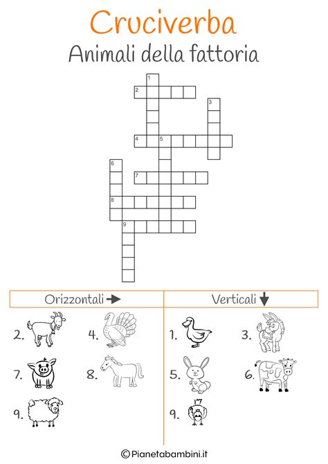 Cruciverba Illustrati Per Bambini Da Stampare Pianetabambini It