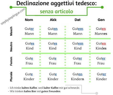 Declinazione Aggettivi Senza Articolo Step By Step Lingue