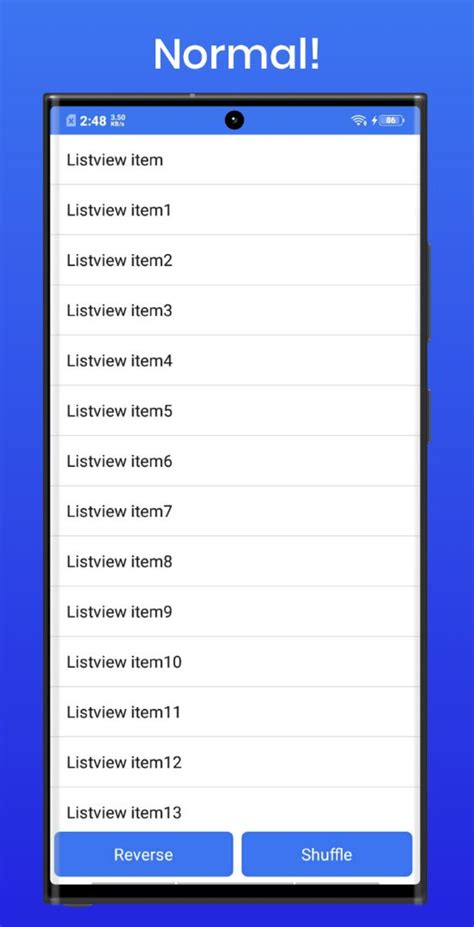 Sketchub Listview Reverse Shuffle