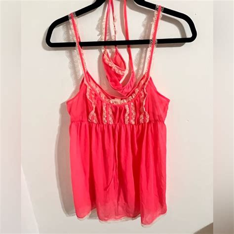 Victoria S Secret Intimates Sleepwear Vintage Victorias Secret Babydoll Sheer Lingerie Set