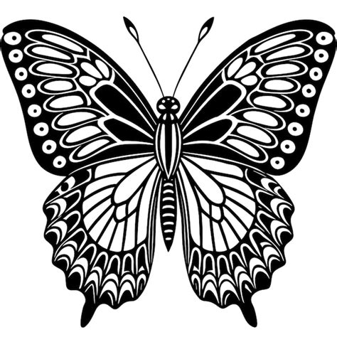 Exotic Butterfly Vector Illustration Linocut Premium Ai Generated Vector