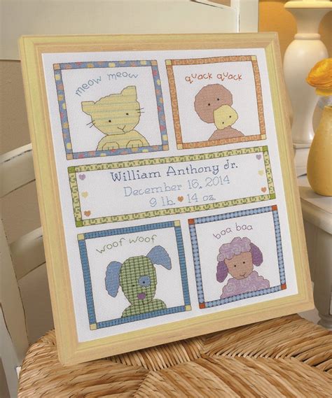 Bucilla Here A Hug Birth Record Counted Cross Stitch Kit Counted