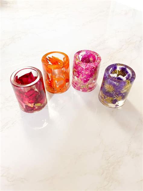 Custom Floral Resin Shot Glass Etsy Diy Resin Crafts Diy Resin