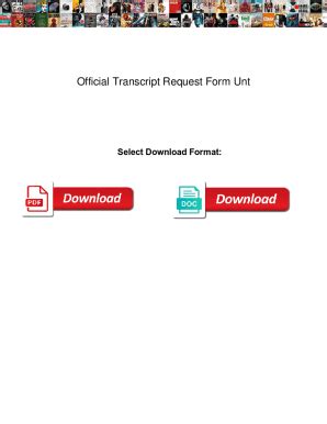 Fillable Online Official Transcript Request Form Unt Official