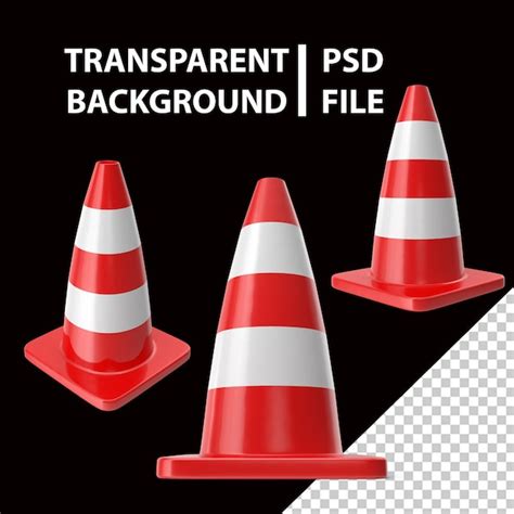 Premium Psd Red Cartoon Traffic Cone Png