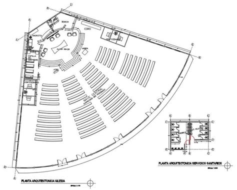 2d Cad Drawing Of Auditorium Cad File Cadbull