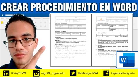 Crear Procedimiento En Word Plantilla YouTube