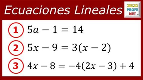 Tipos de ECUACIONES lineales resumen FÁCIL con VÍDEOS y EJEMPLOS