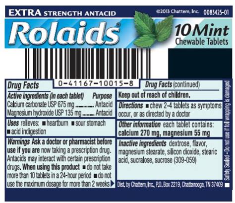 Rolaids Extra Strength Tablets Mint