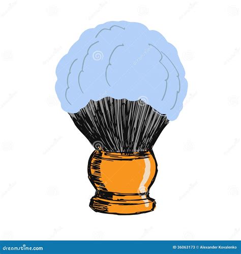 Shaving Brush Watercolor Clipart Illustration With Isolated Background