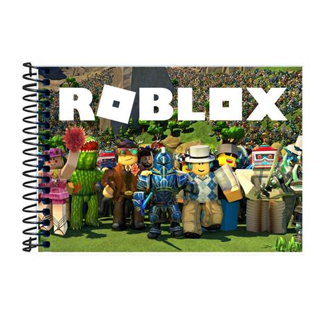 Caderno Roblox Desenho Capa Dura Folhas Shopee Brasil