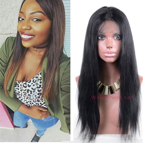 Natural Color Yaki Straight Brazilian Virgin Hair Silk Top Lace Wigs