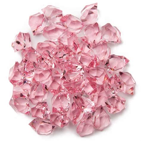 Pink Acrylic Ice Rock Gems Confetti Table Scatters Party Supplies