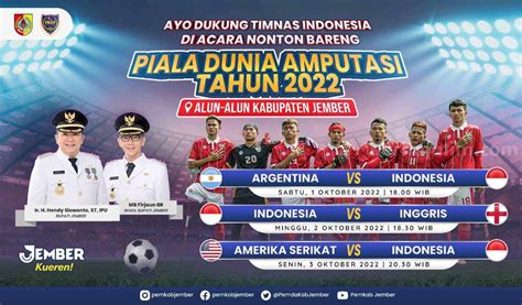 Piala Dunia Amputasi Bupati Hendy Ajak Warga Jember Nobar Timnas