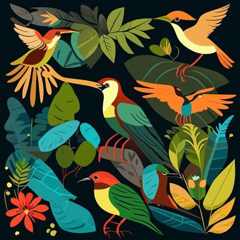 Premium Vector Isolated Rainforest Birds Vector Art For Graphic Design