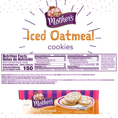 Mothers Iced Oatmeal Snack Cookies 1325 Oz Tray