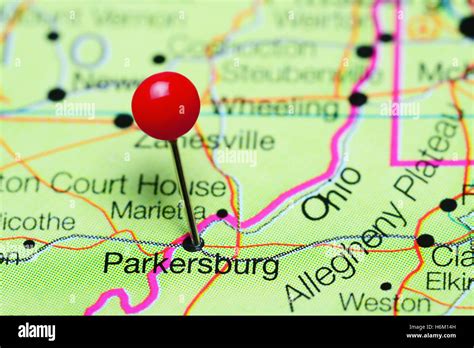 Parkersburg on a map hi-res stock photography and images - Alamy