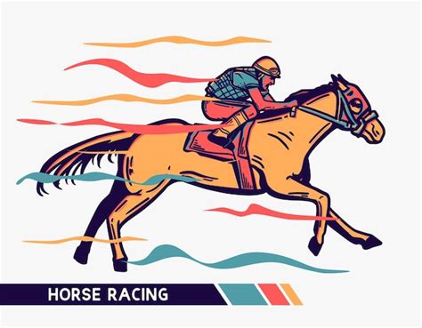 Premium Vector Illustration Man Horse Racing With Motion Color Artwork