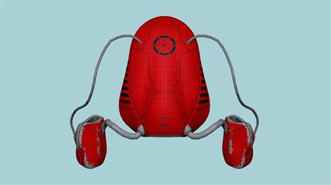 D Model Jetpack H Red Black Scifi Character Design Vr Ar Low