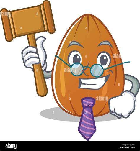 Judge Almond Nut Character Cartoon Stock Vector Image Art Alamy