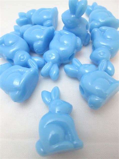 100 Novelty Easter 25mm Pony Beads Blue Bunny Ebay