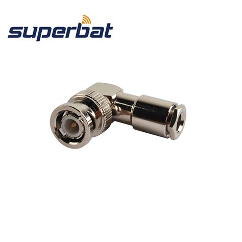 Superbat Bnc Clamp Male Plug Right Angle Rf Connector For Coaxial Cable