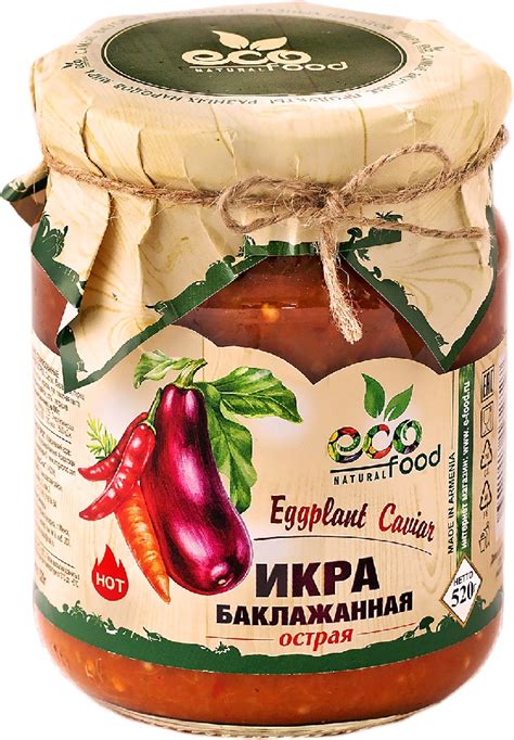 Купить Икра ECOFOOD баклажанная острая 520г с доставкой на дом по цене ...