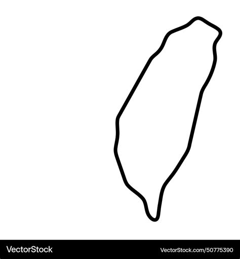 Taiwan simplified outline map Royalty Free Vector Image