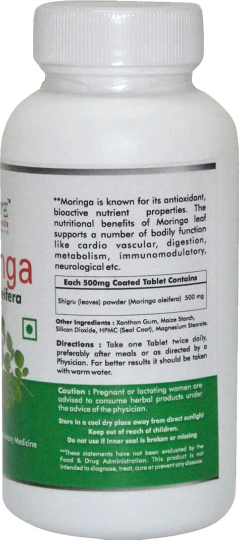 Buy Naturz Ayurveda Moringa Oleifera Mg Tablets Pack Of