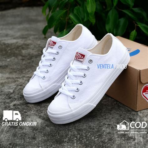 Jual Ventela Basic Low All White Original Shopee Indonesia