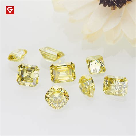 Gigajewe Natural Fancy Yellow Color Moissanite Stone Loose Etsy Uk