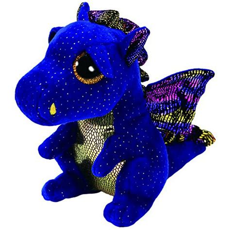 TY Beanie Boos - SAFFIRE the Blue Dragon (Glitter Eyes) (Medium Size ...