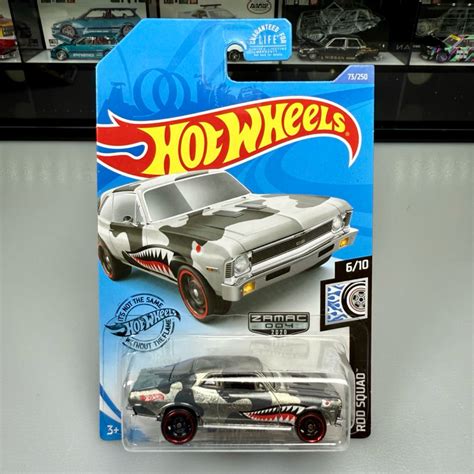 Hot Wheels Zamac 68 Chevy Nova 2020 Shark Walmart Exclusive Release USA Mainline ROD Squad